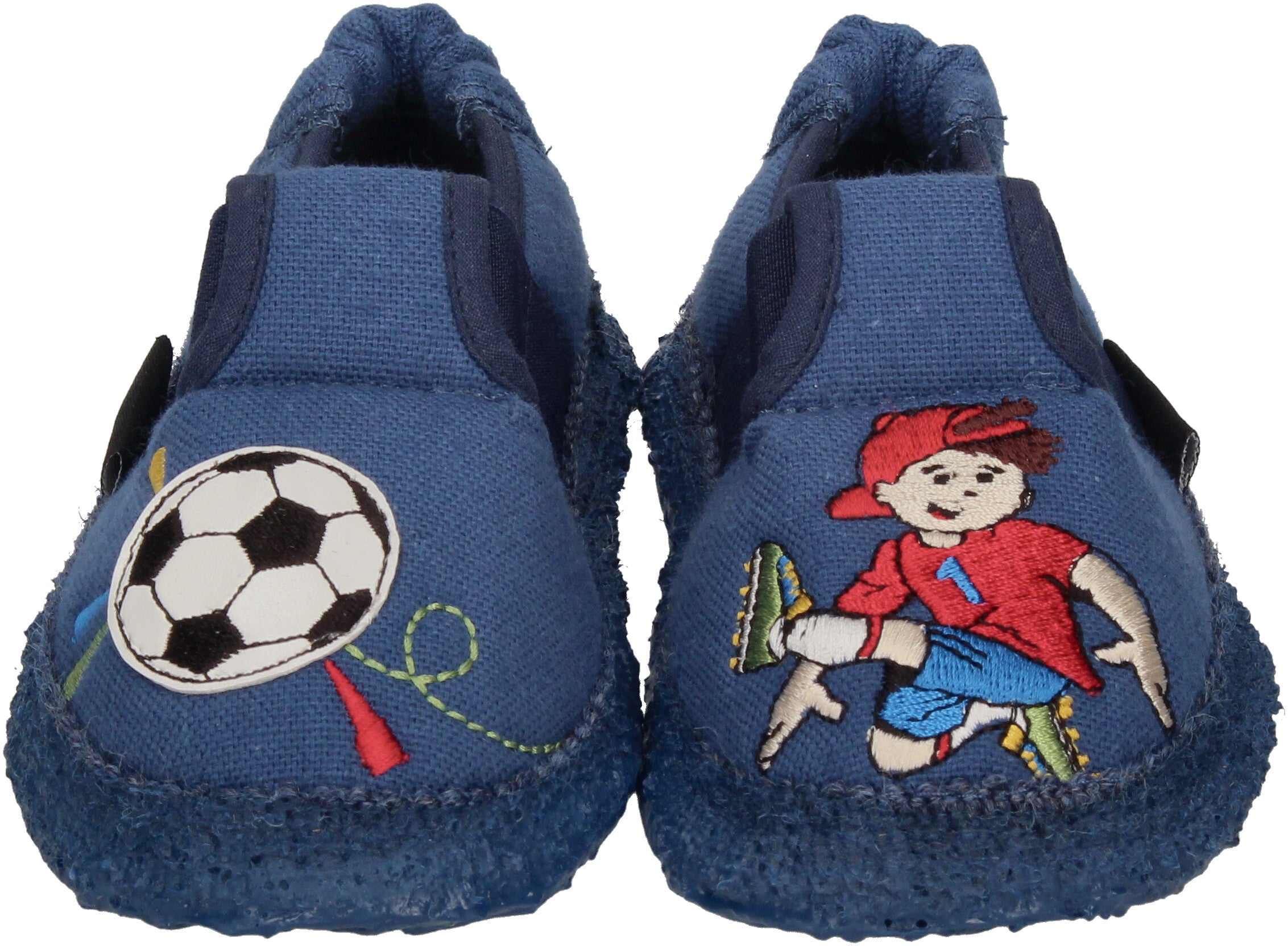 NANGA Kinderschuhe - Hausschuhe FUSSBALLER - blau-5
