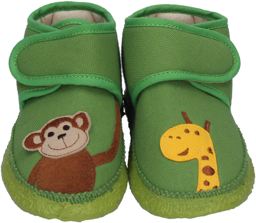 NANGA Kinderschuhe - Hausschuhe AFFE - grün-5