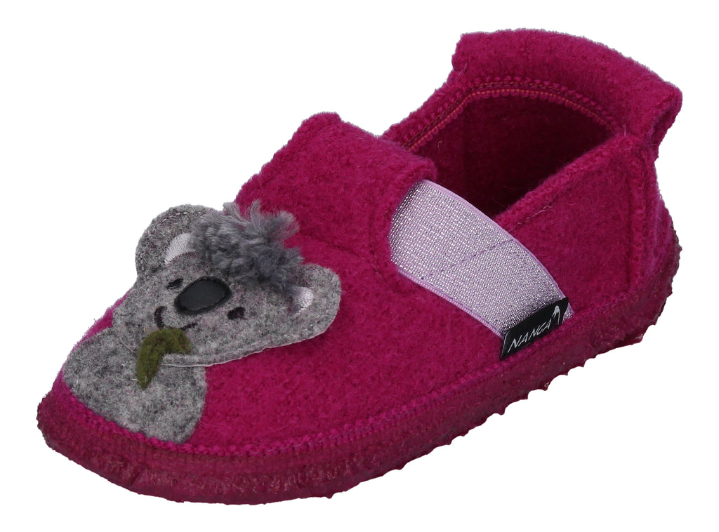 NANGA Kinderschuhe - Hausschuhe KOALA BABYS - beere-0