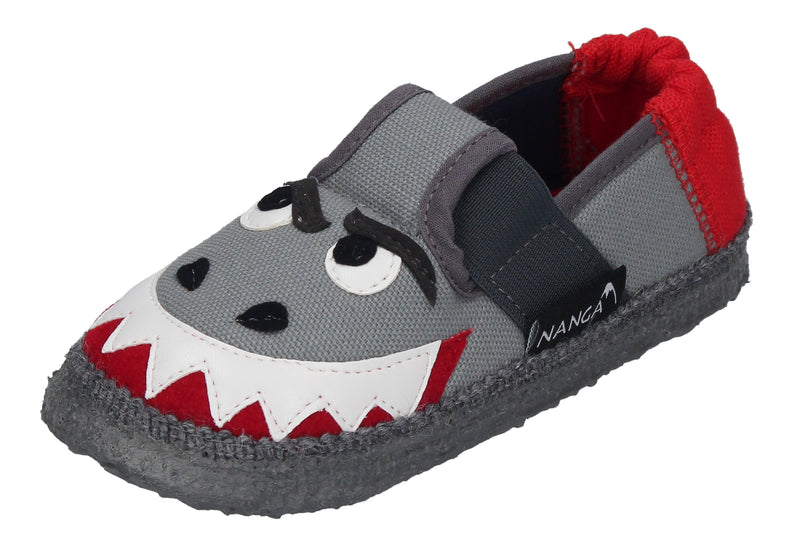 NANGA Kinderschuhe - Hausschuhe HAI - mittelgrau