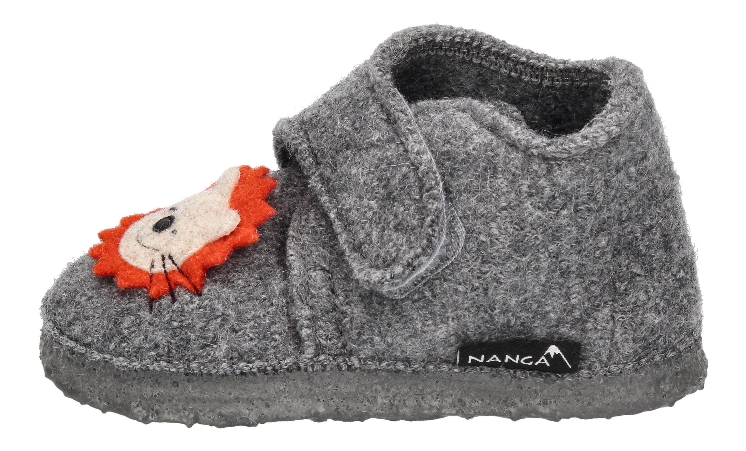 NANGA Kinderschuhe - Hausschuhe LION KING - mittelgrau-1