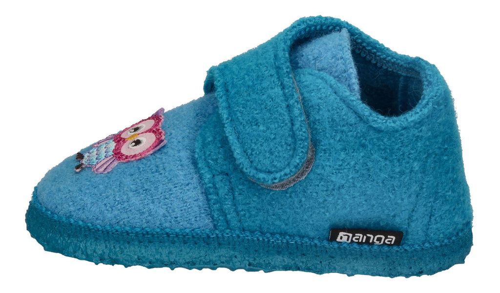 NANGA Kinderschuhe - Hausschuhe LITTLE OWLS - türkis-1