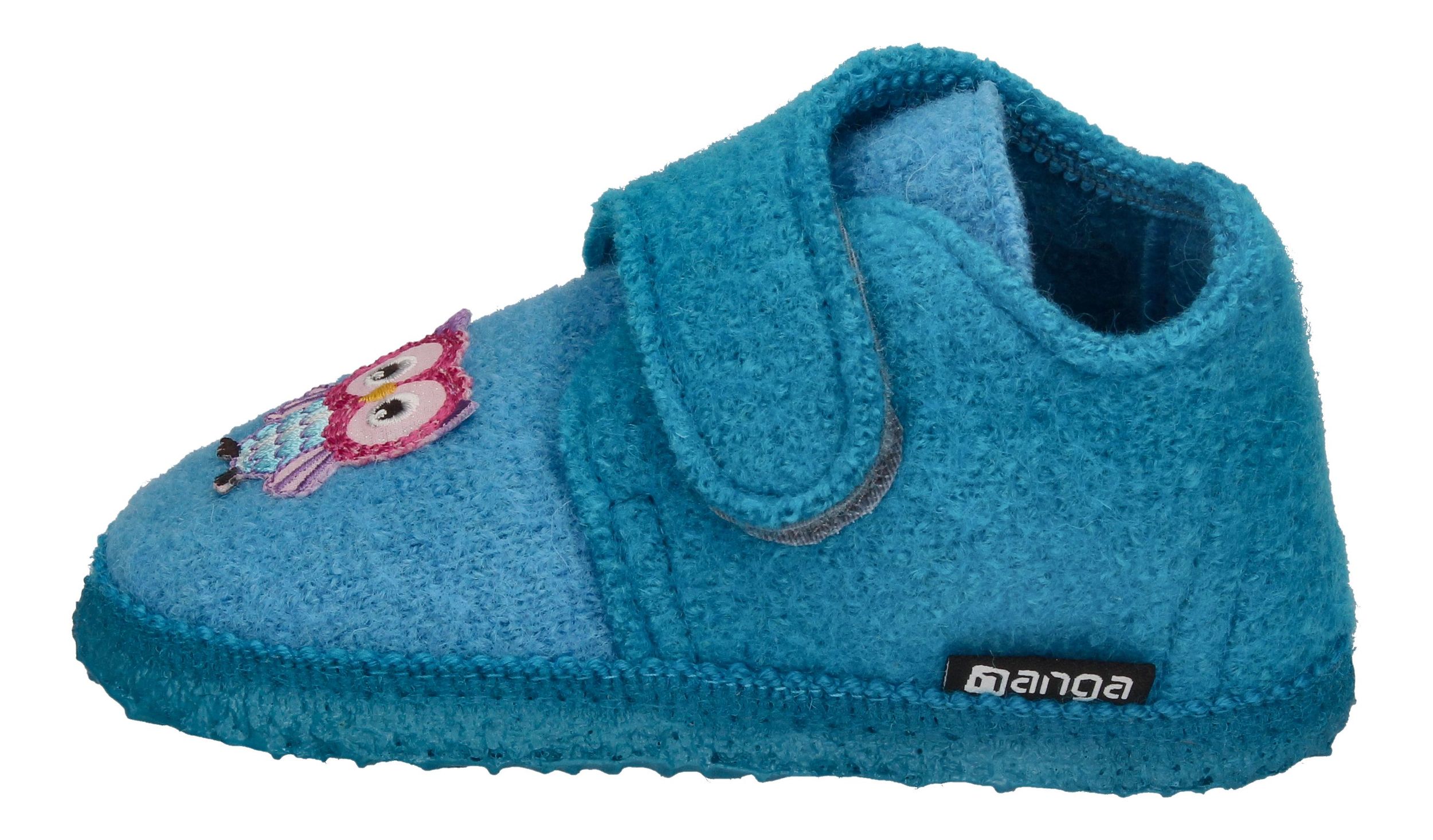 NANGA Kinderschuhe - Hausschuhe LITTLE OWLS - türkis-1