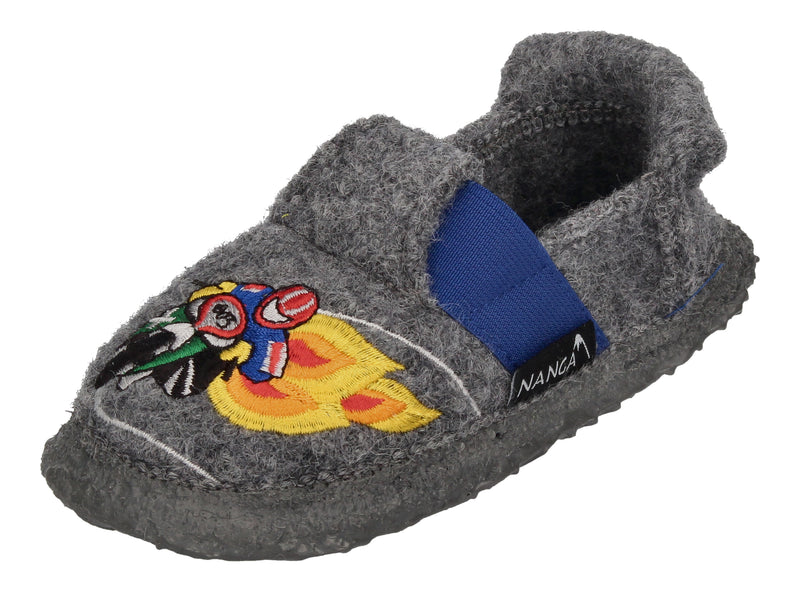 NANGA Kinderschuhe - Hausschuhe MOTO - grau-0