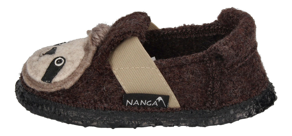 NANGA Kinderschuhe - Hausschuhe SHAGGY SLOTH - braun-1