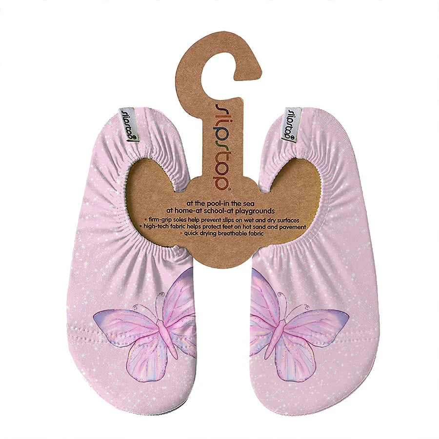 SLIPSTOP Kinder Hausschuhe Badeschuhe Peri Schmetterling rosa