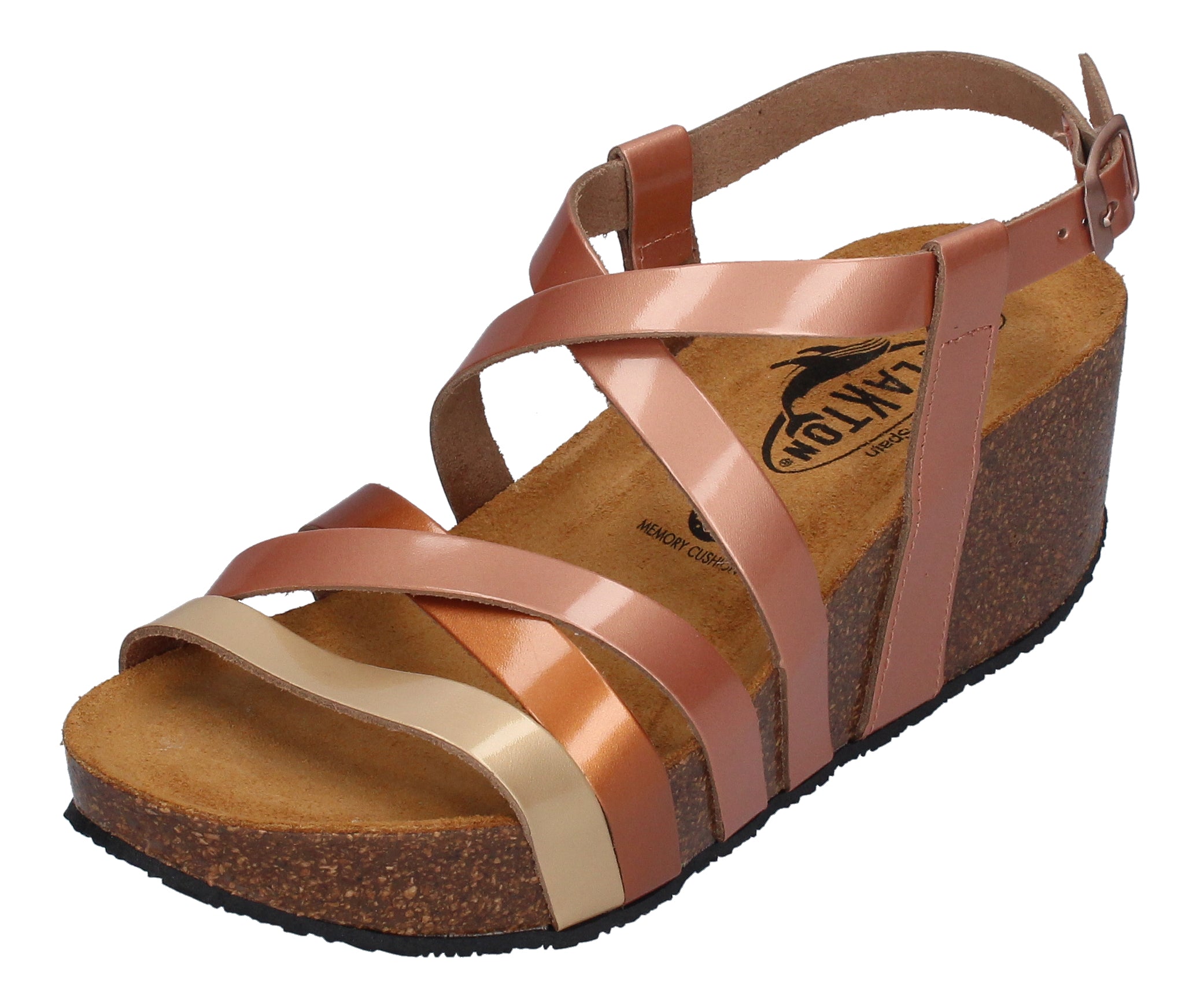 PLAKTON Damen Sandaletten SO SONG 875174 oro cobre rose-0