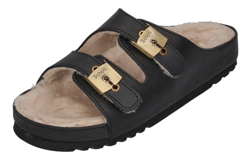 SCHOLL Damenschuhe Pantoletten KIM FUR - black-0