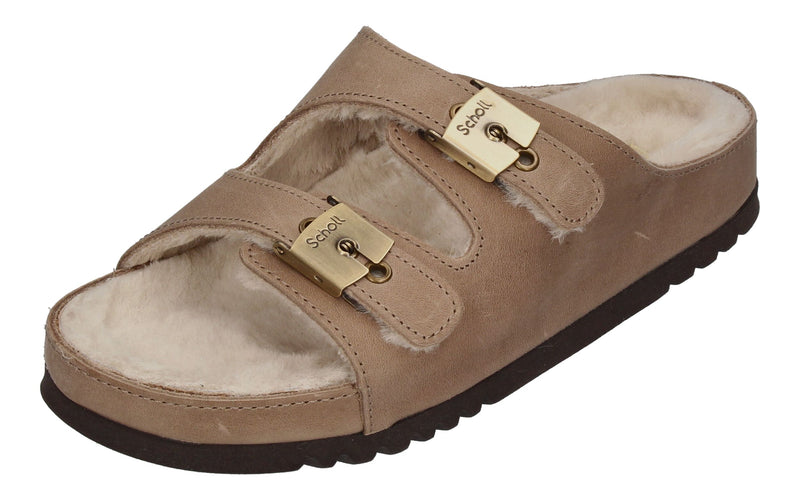 SCHOLL Damenschuhe Pantoletten KIM FUR - taupe-0