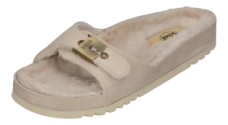 SCHOLL Damenschuhe Pantoletten MEG FUR - ivory-0