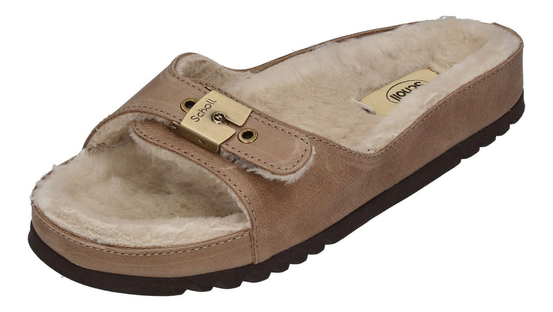 SCHOLL Damenschuhe Pantoletten MEG FUR - taupe-0