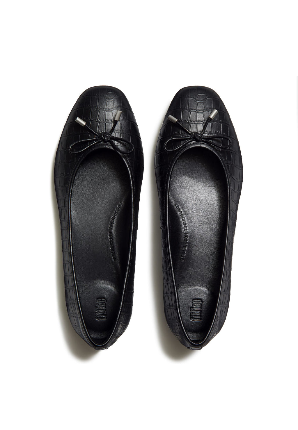 FITFLOP Damen Ballerina DELICATO CROCODILE all black