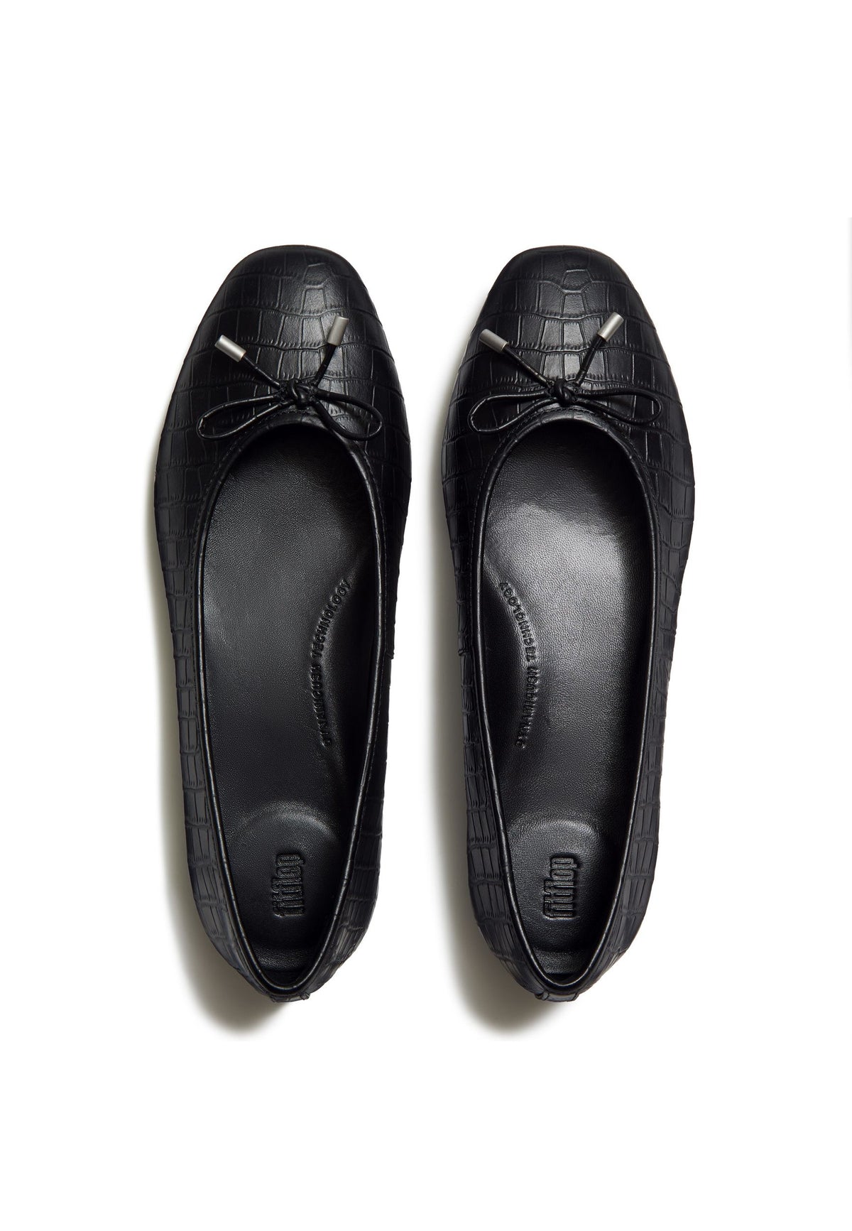 FITFLOP Damen Ballerina DELICATO CROCODILE all black