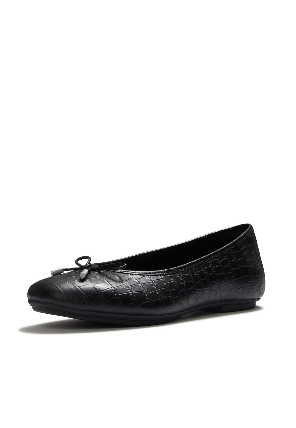 FITFLOP Damen Ballerina DELICATO CROCODILE all black