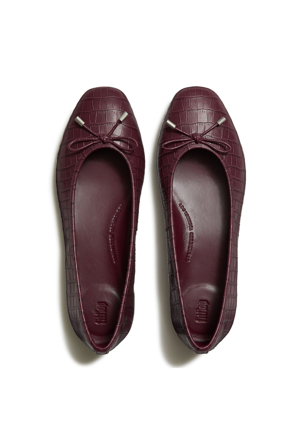 FITFLOP Damen Ballerina DELICATO CROCODILE dark merlot