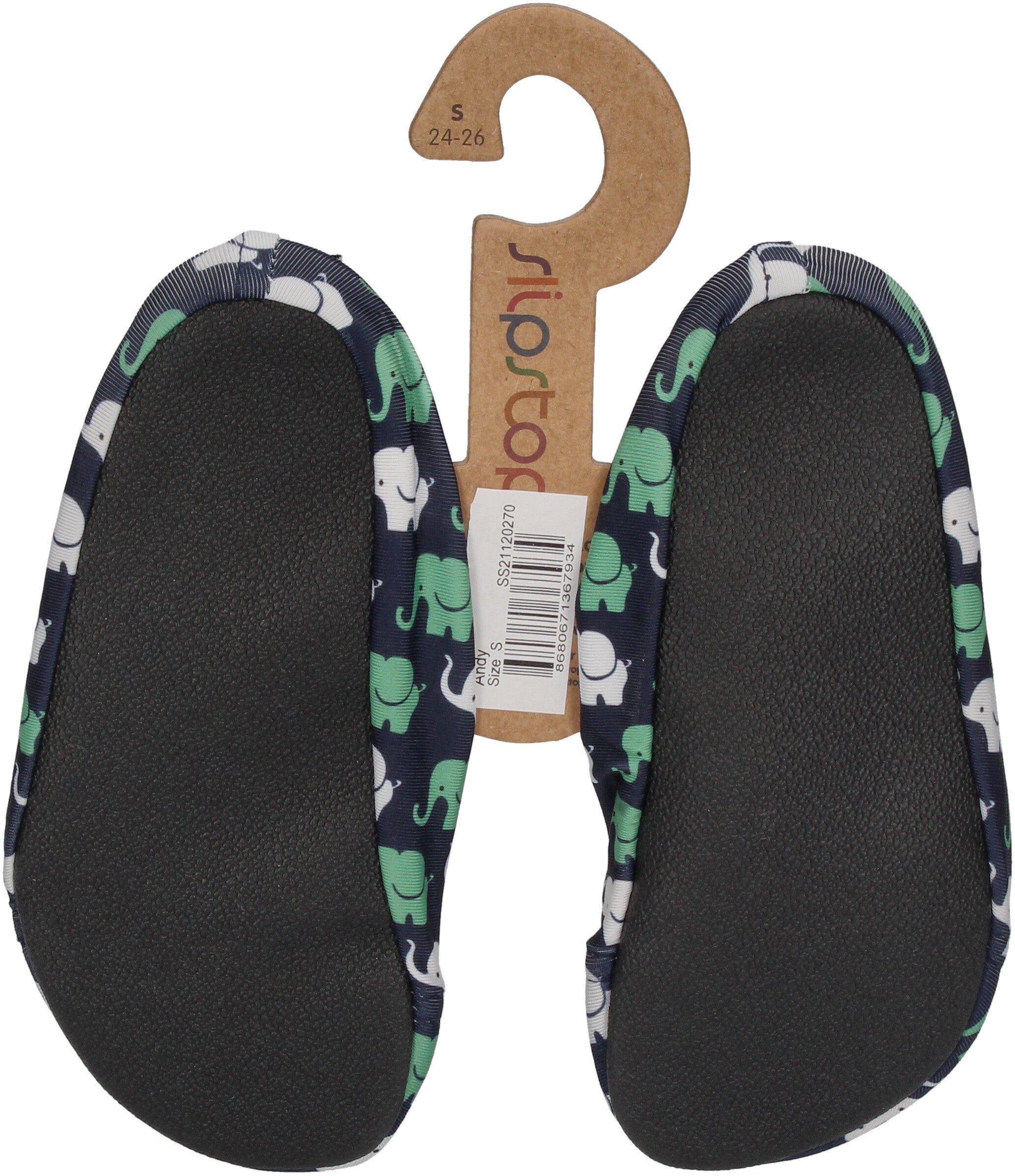 SLIPSTOP Hausschuhe Badeschuhe ANDY Elefanten dunkelblau-1
