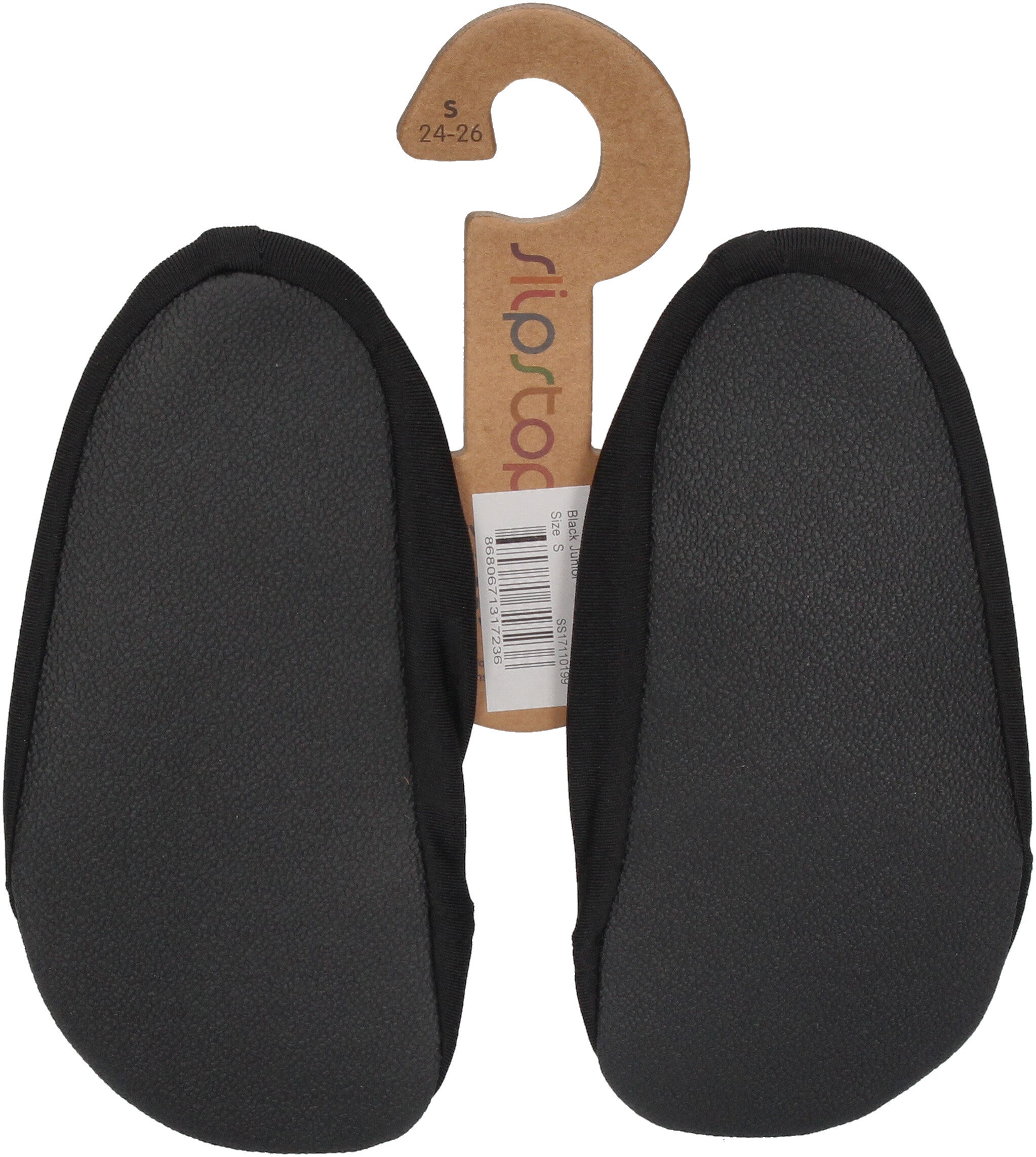 SLIPSTOP Kinder Hausschuhe Badeschuhe BLACK JUNIOR -1