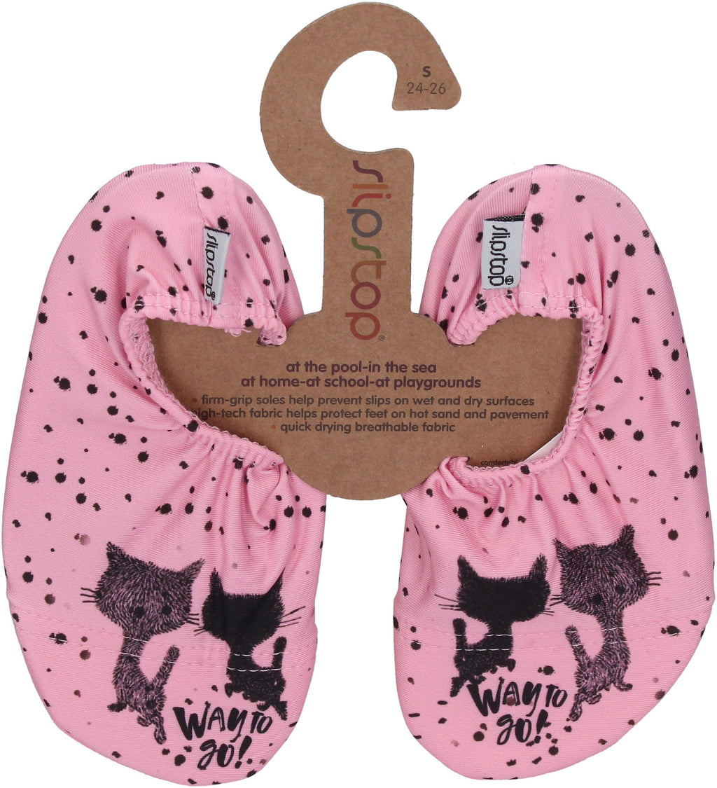 SLIPSTOP Kinder Hausschuhe Badeschuhe CAT WAY - Rosa-0