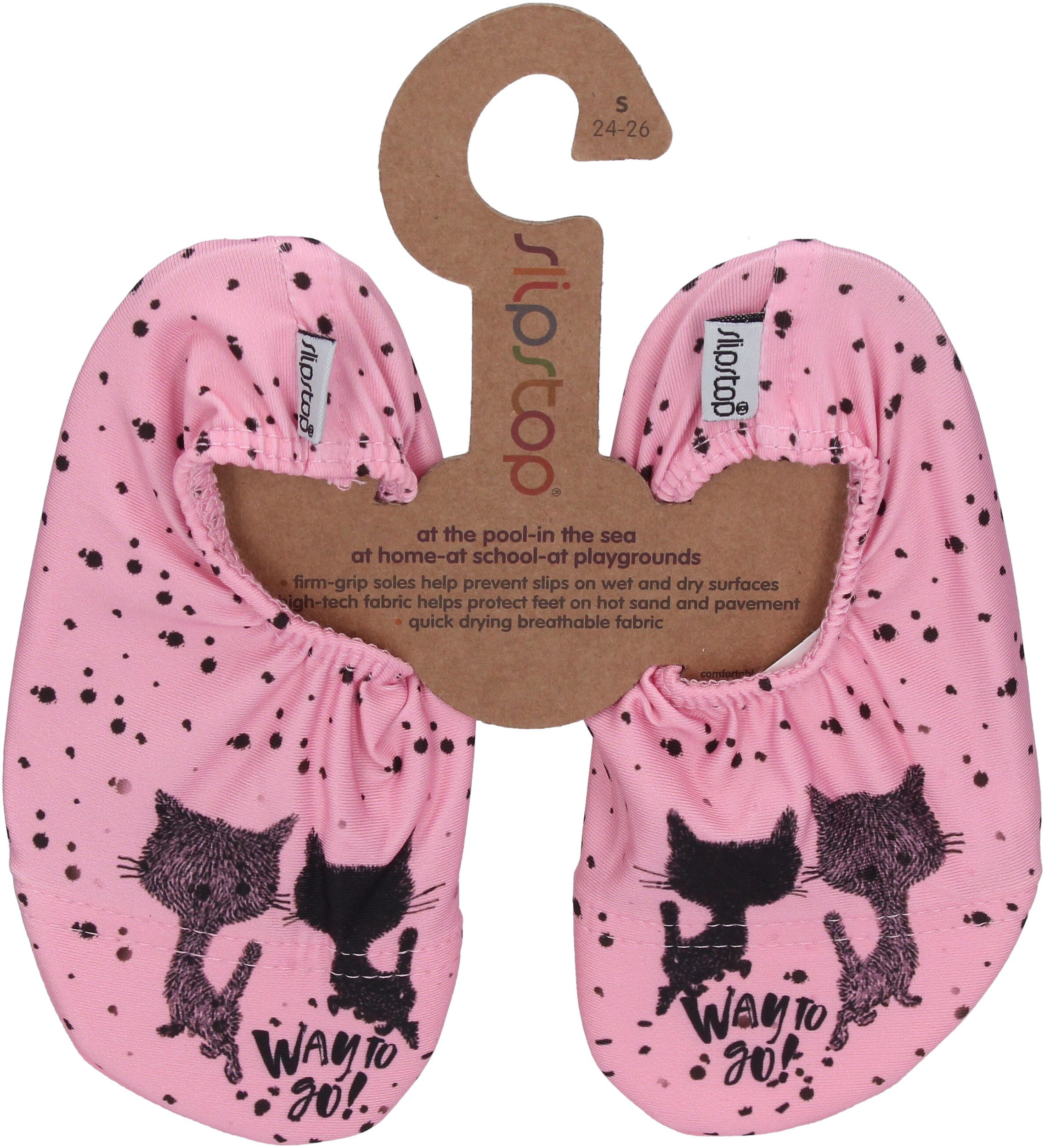 SLIPSTOP Kinder Hausschuhe Badeschuhe CAT WAY - Rosa-0