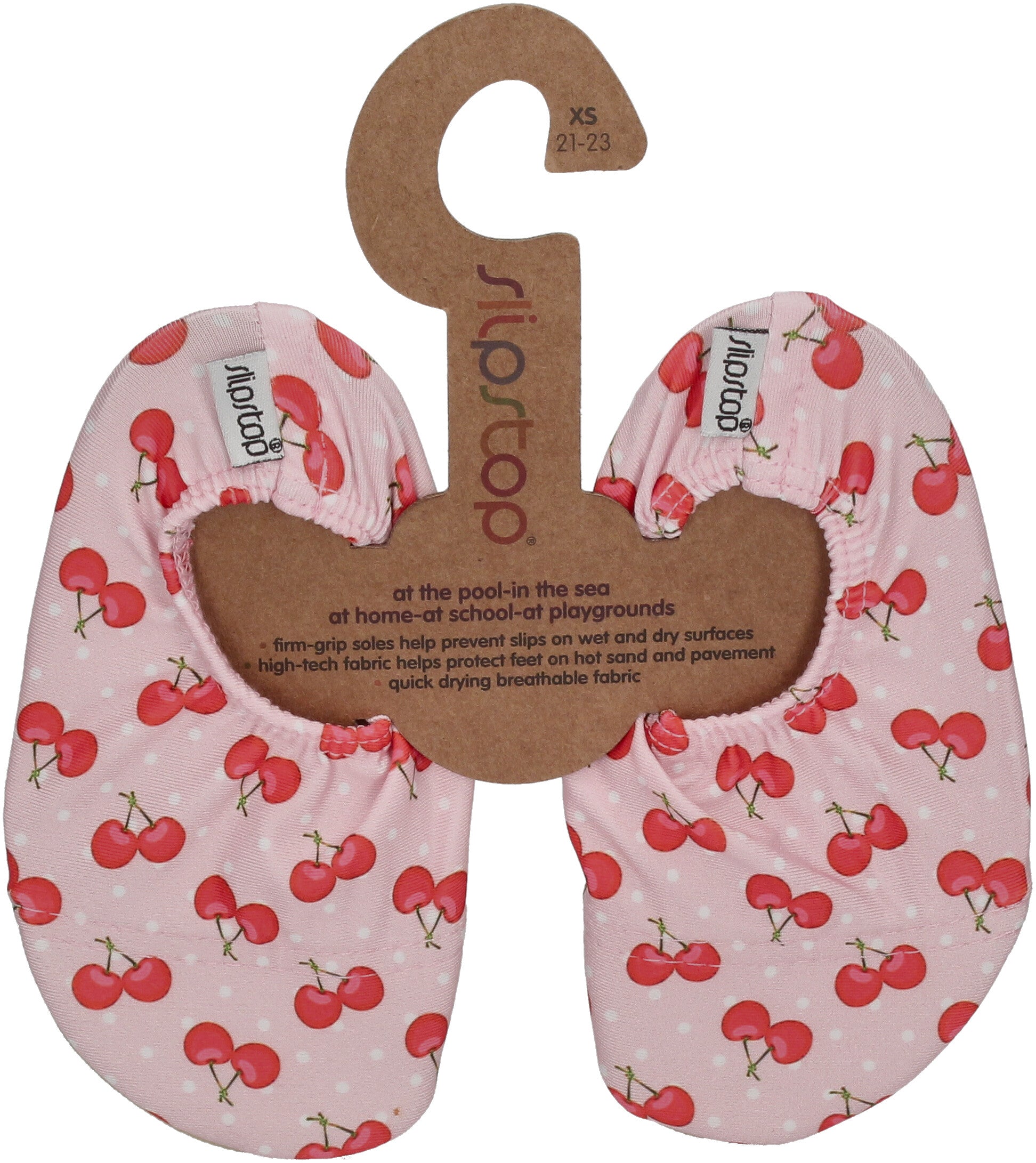SLIPSTOP Kinder Hausschuhe Badeschuhe CHERRY Kirschen-0