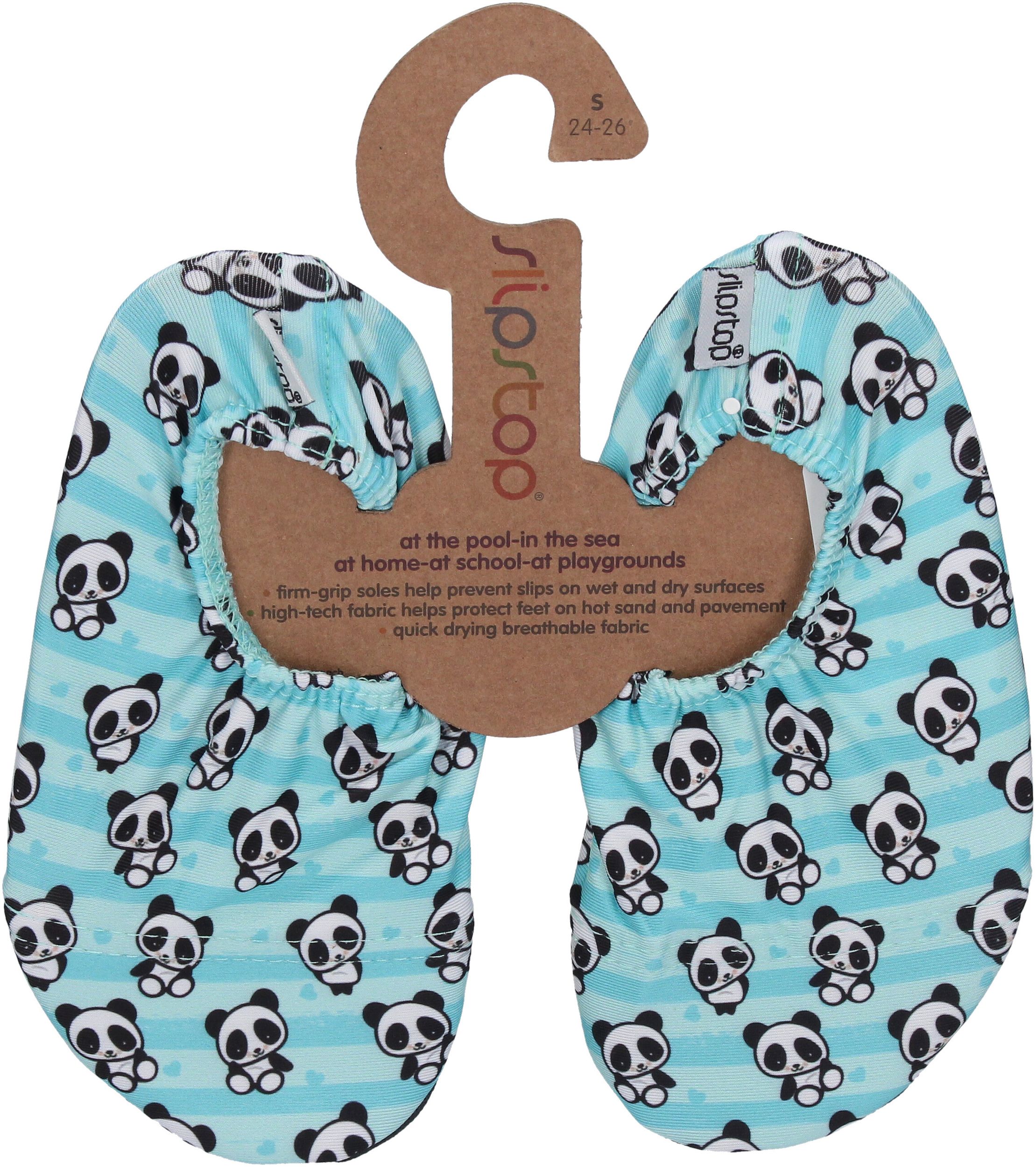SLIPSTOP Hausschuhe Badeschuhe CUBS BLUE Panda hellblau-0