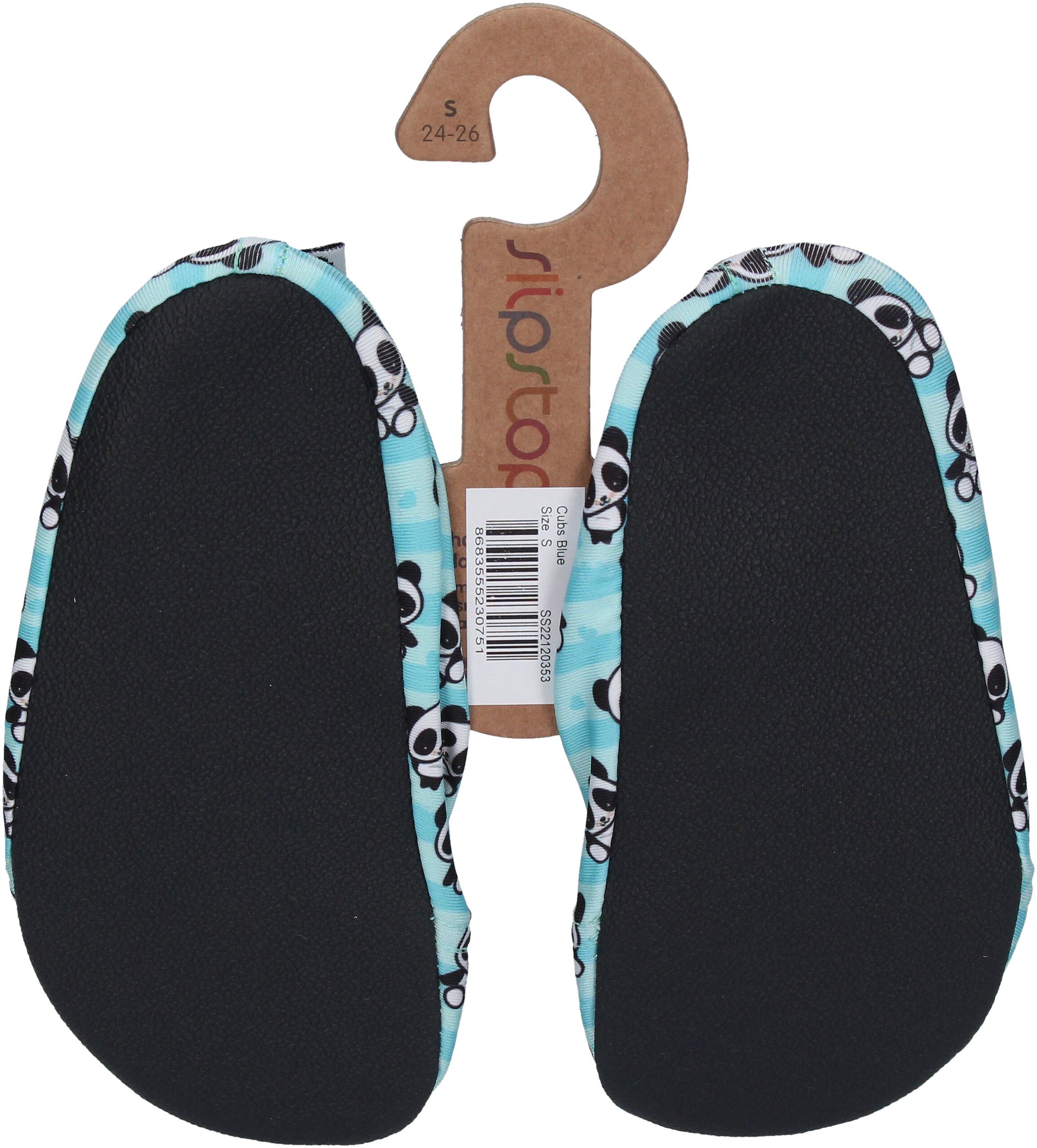 SLIPSTOP Hausschuhe Badeschuhe CUBS BLUE Panda hellblau-1