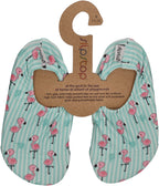 SLIPSTOP Hausschuhe Badeschuhe DILLY Flamingos mint rosa-0