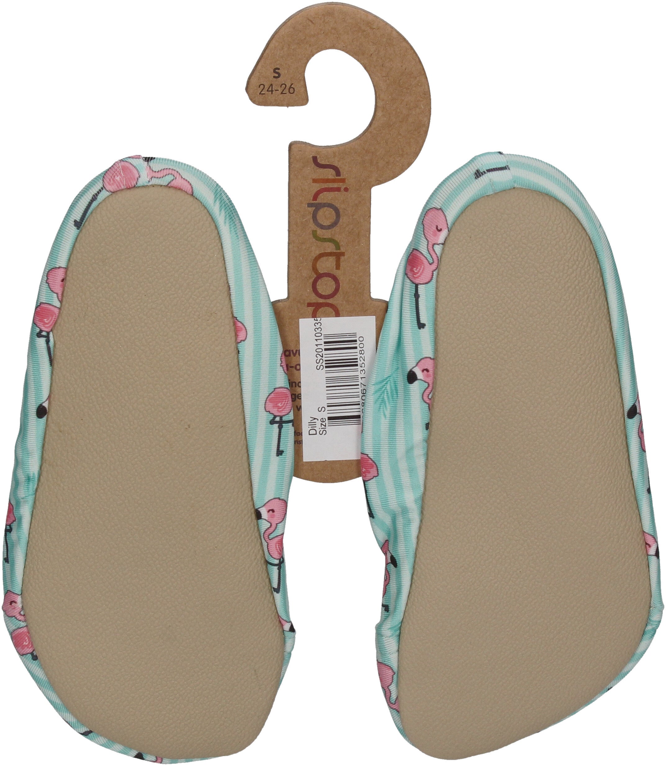 SLIPSTOP Hausschuhe Badeschuhe DILLY Flamingos mint rosa-1