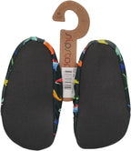 SLIPSTOP Kinder Hausschuhe Badeschuhe DINO schwarz bunt-1