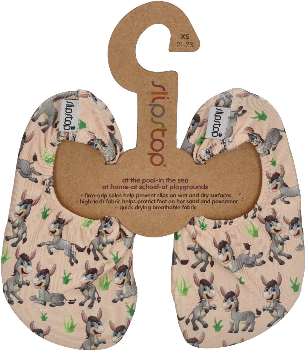 SLIPSTOP Kinder Hausschuhe Badeschuhe DONKEY - Eselchen-0