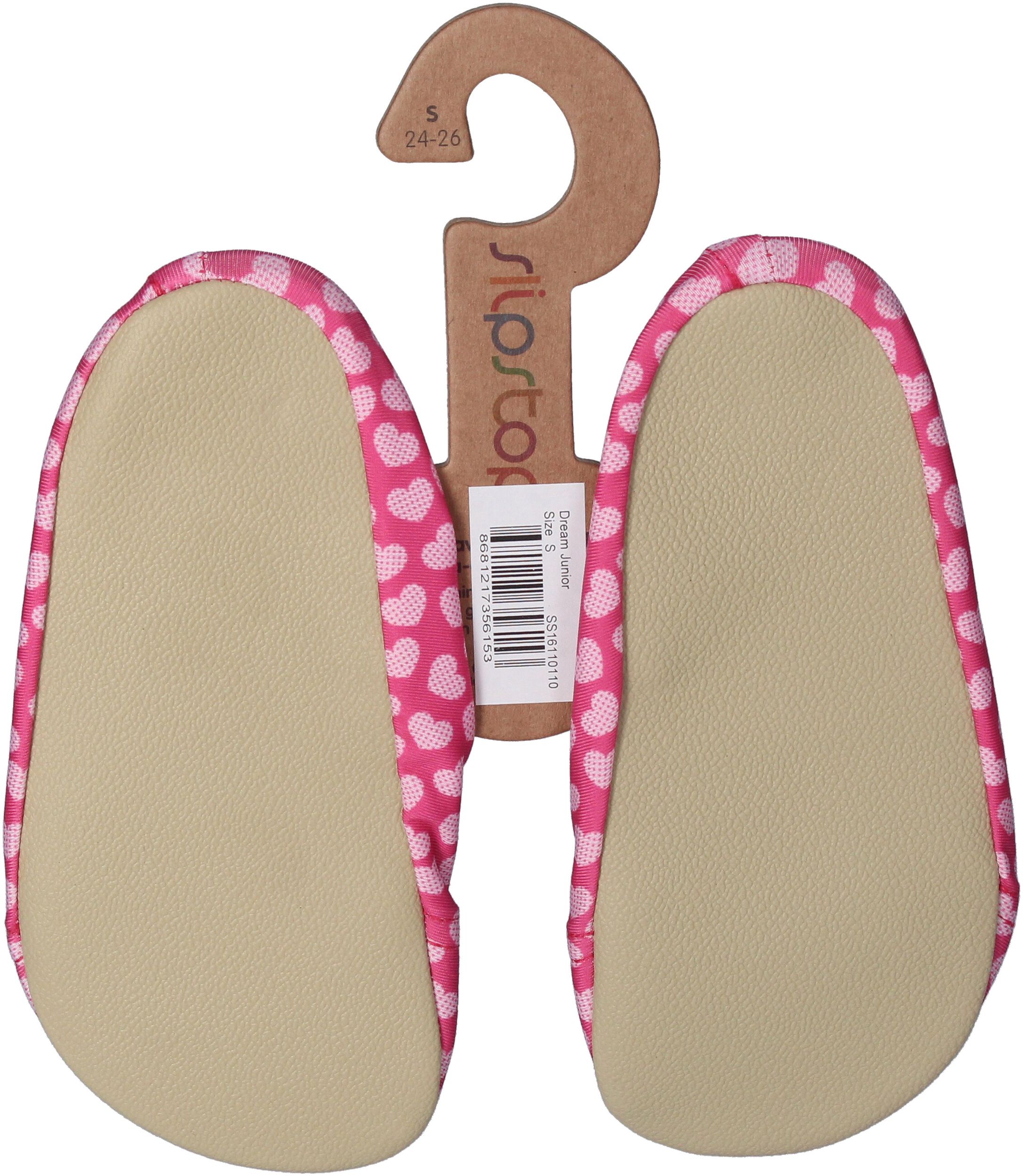 SLIPSTOP Kinder Hausschuhe Badeschuhe DREAM Herzchen rosa-1