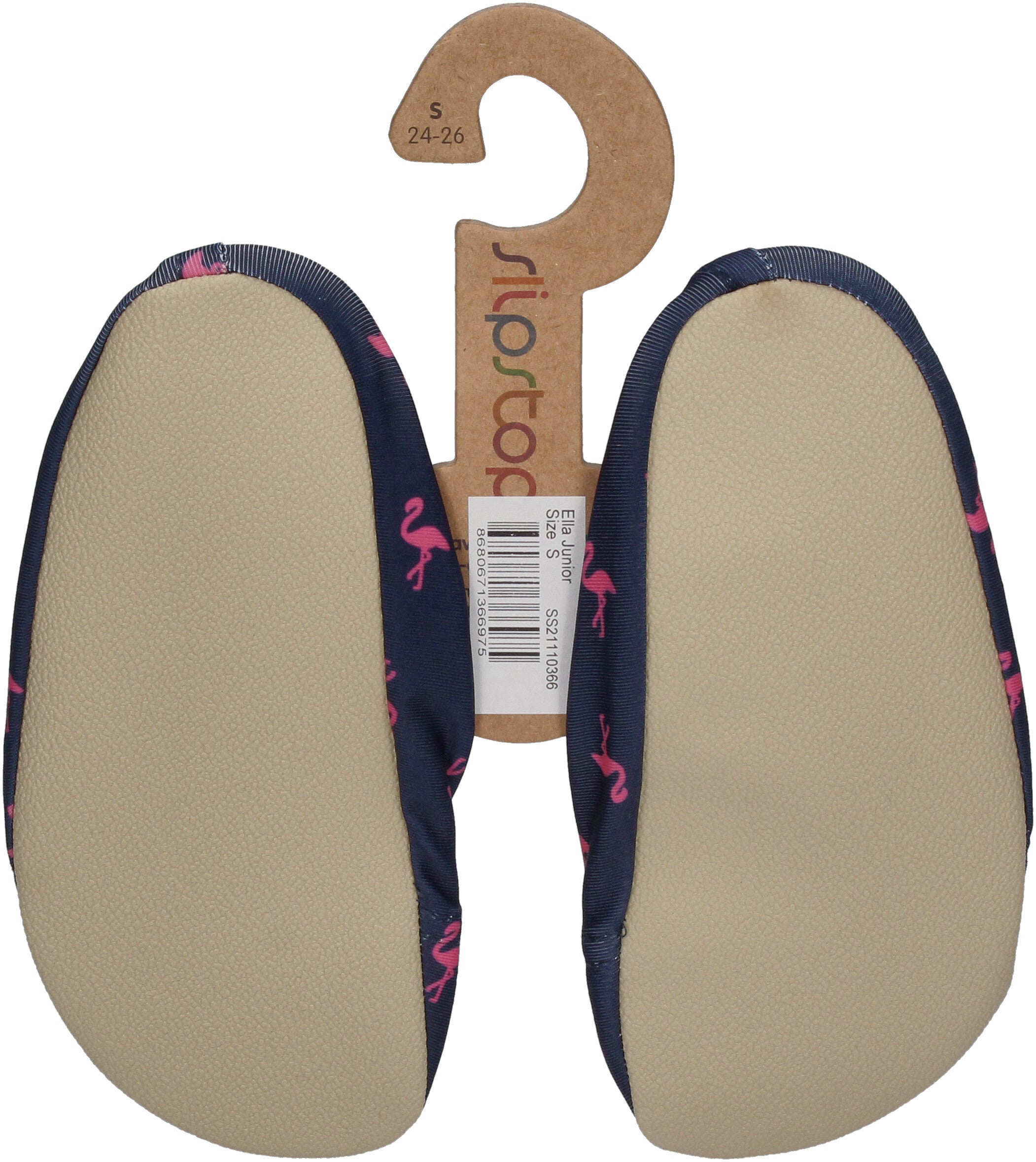 SLIPSTOP Hausschuhe Badeschuhe ELLA Flamingos navy pink-1
