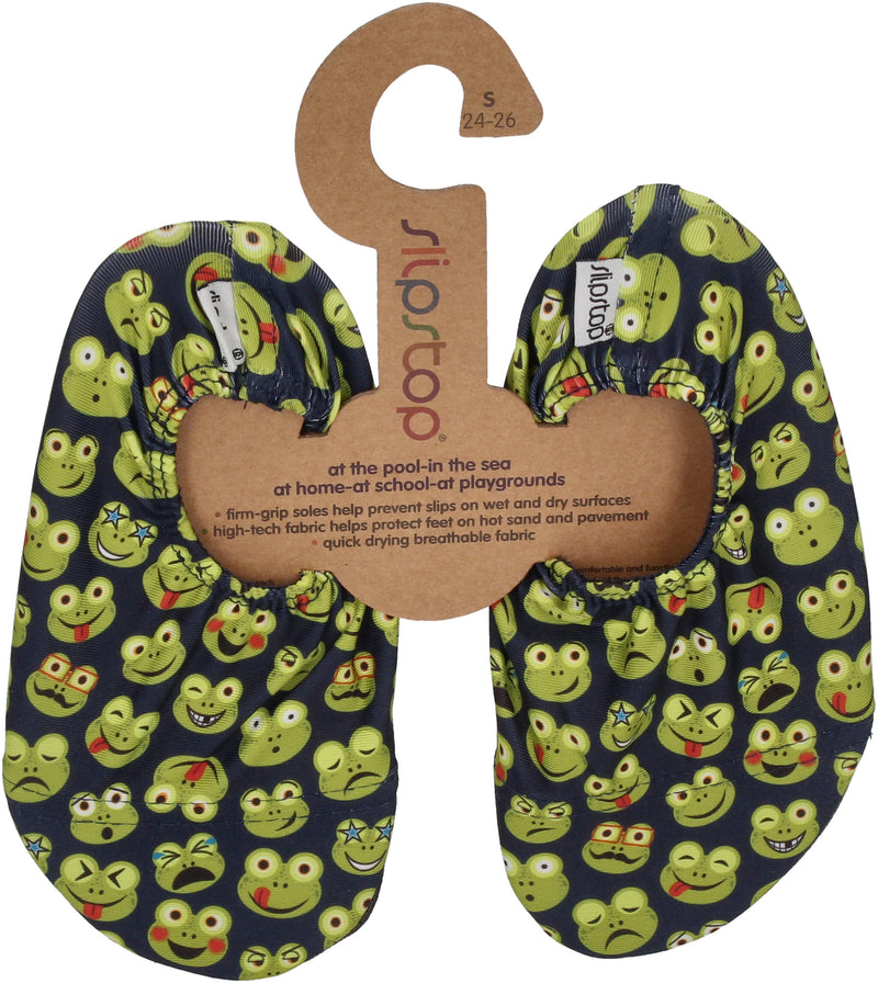 SLIPSTOP Kinder Hausschuhe Badeschuhe FROG - blue green-0
