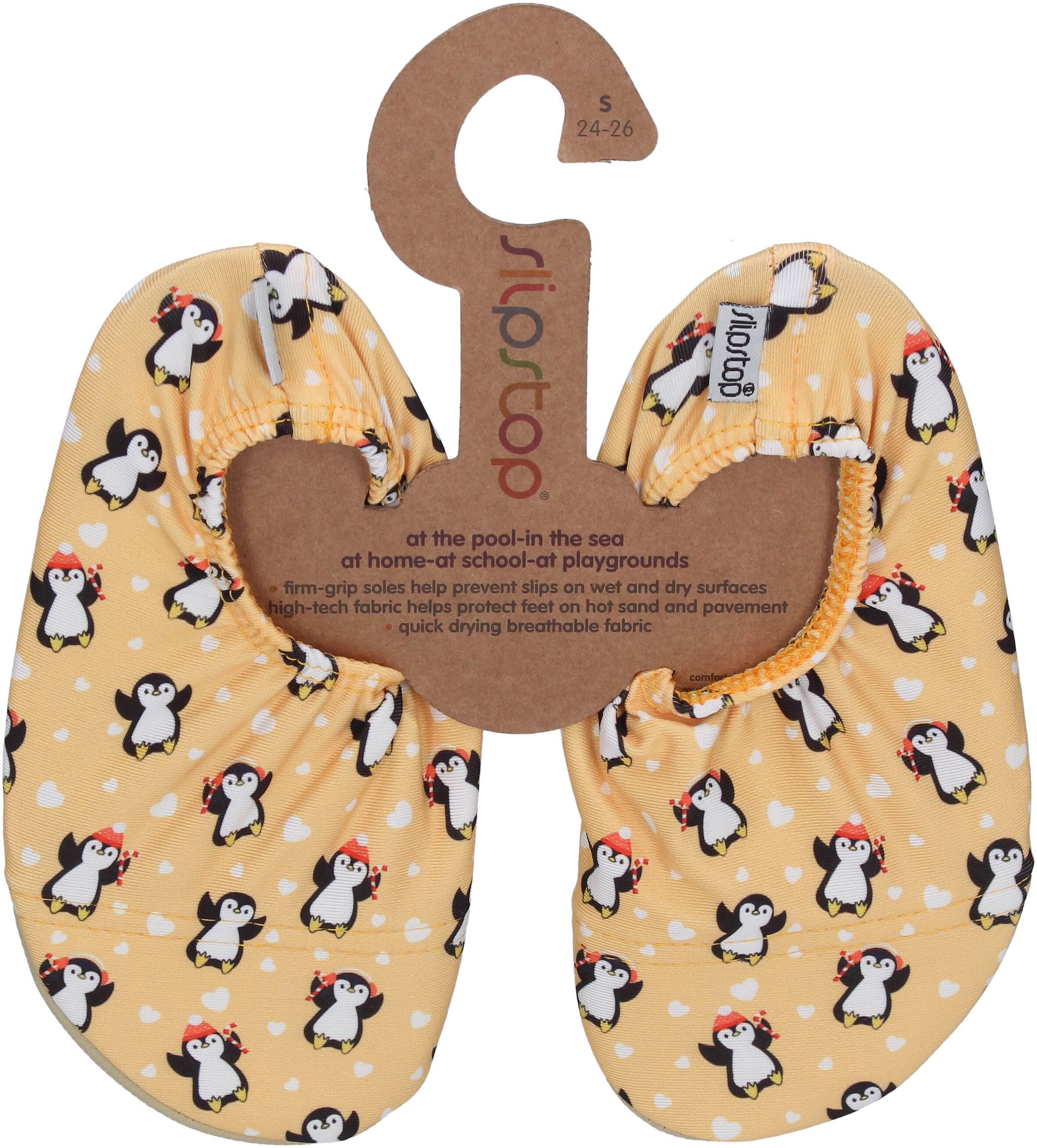 SLIPSTOP Hausschuhe Badeschuhe HAPPY FEET Pinguin yellow-0