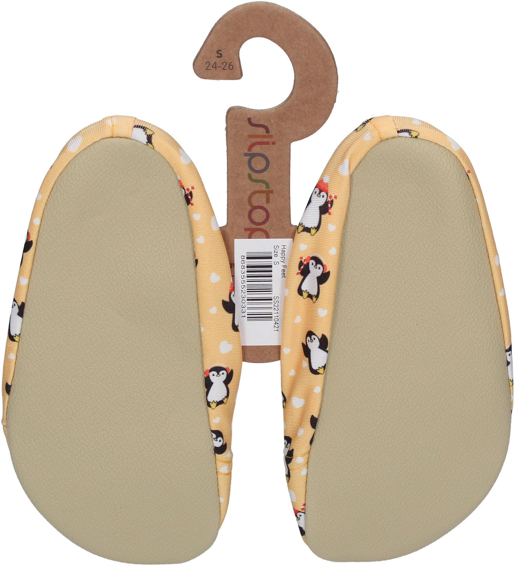 SLIPSTOP Hausschuhe Badeschuhe HAPPY FEET Pinguin yellow-1