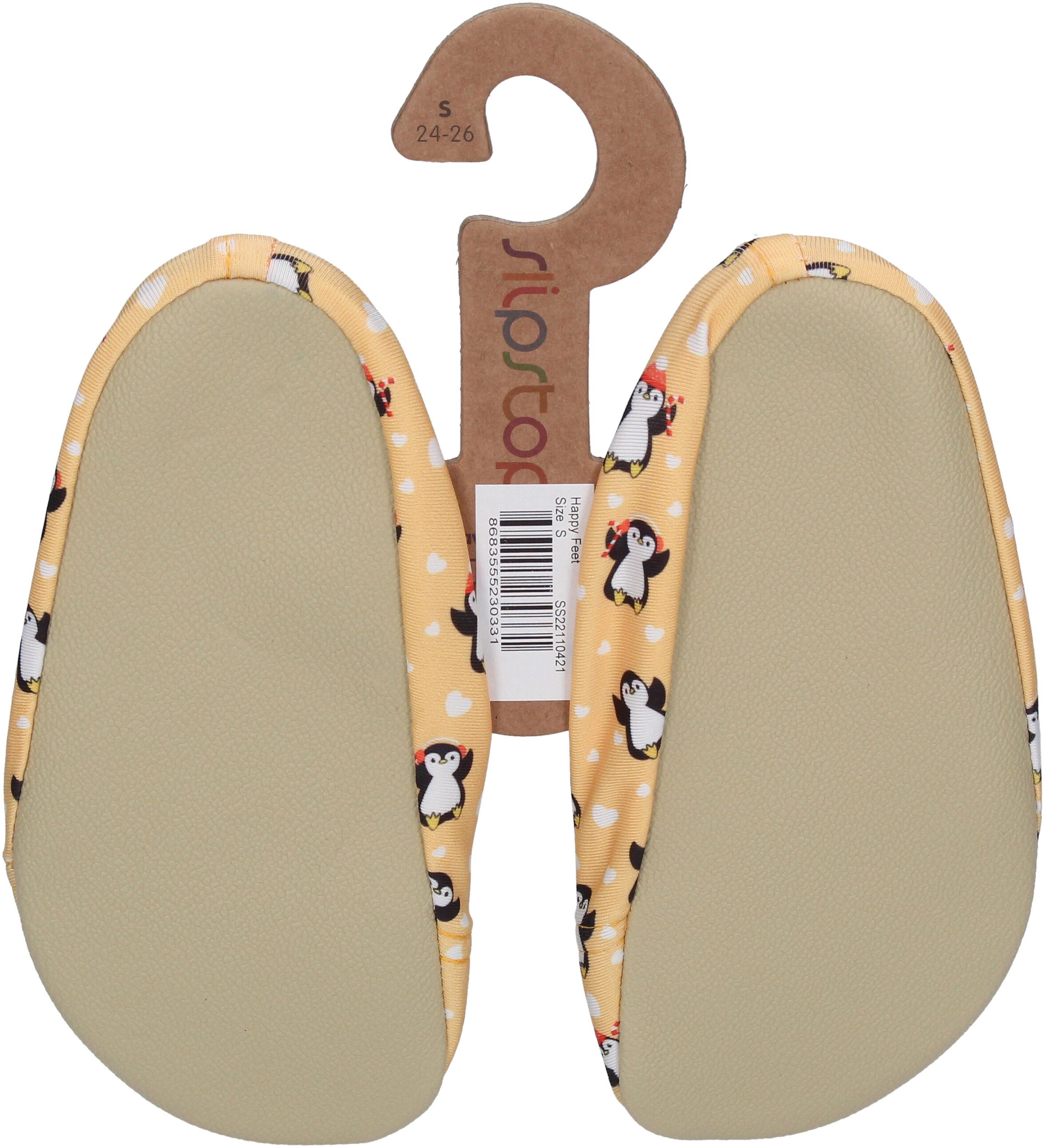SLIPSTOP Hausschuhe Badeschuhe HAPPY FEET Pinguin yellow-1