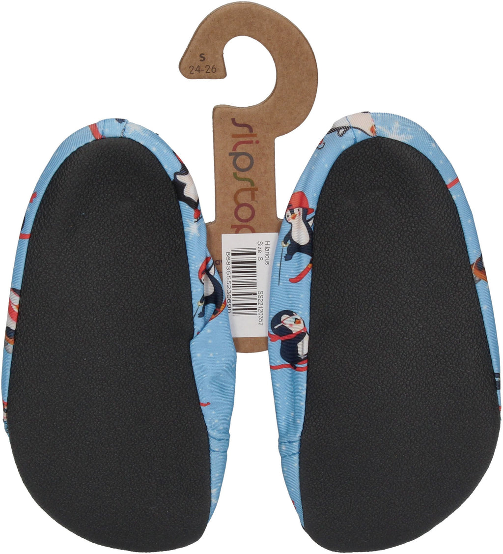 SLIPSTOP Kinder Hausschuhe Badeschuhe HILARIOUS hellblau-1