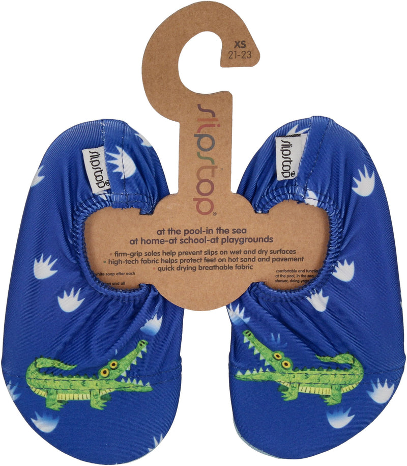SLIPSTOP Kinder Hausschuhe Badeschuhe JIM Krokodil blue-0
