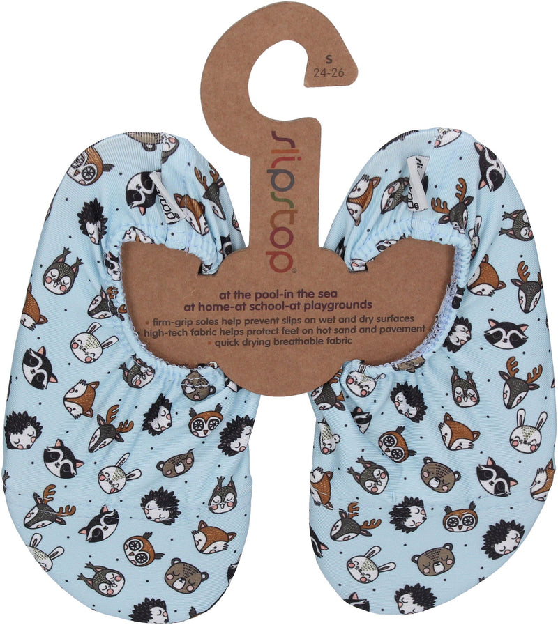 SLIPSTOP Kinder Hausschuhe Badeschuhe MATES Tiere hellblau-0