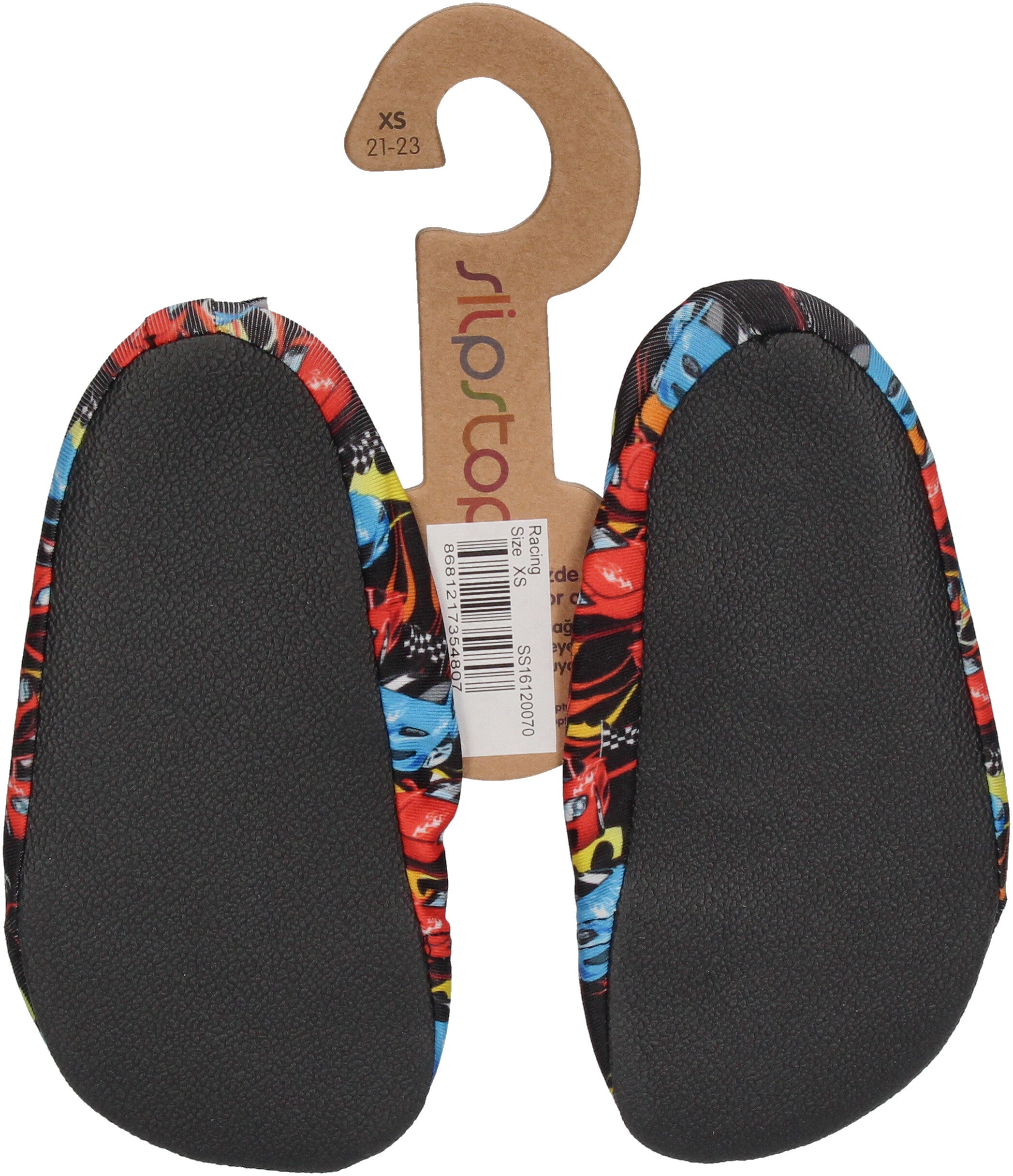 SLIPSTOP Kinder Hausschuhe Badeschuhe RACING Rennautos-1