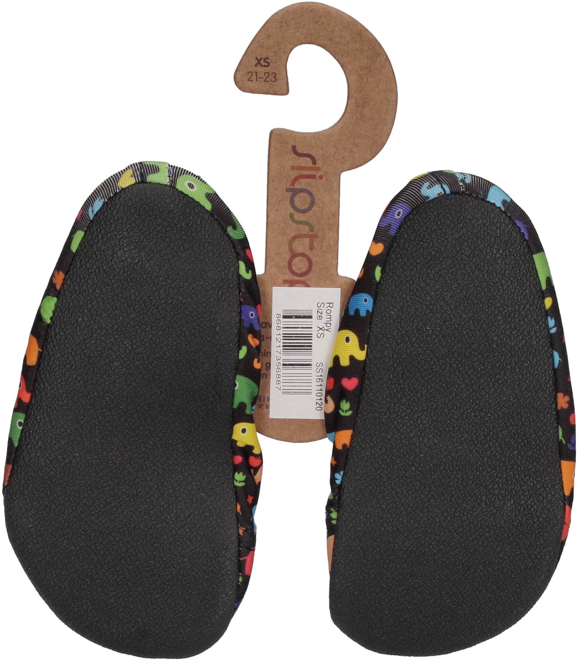 SLIPSTOP Hausschuhe Badeschuhe ROMPY Elefanten bunt-1