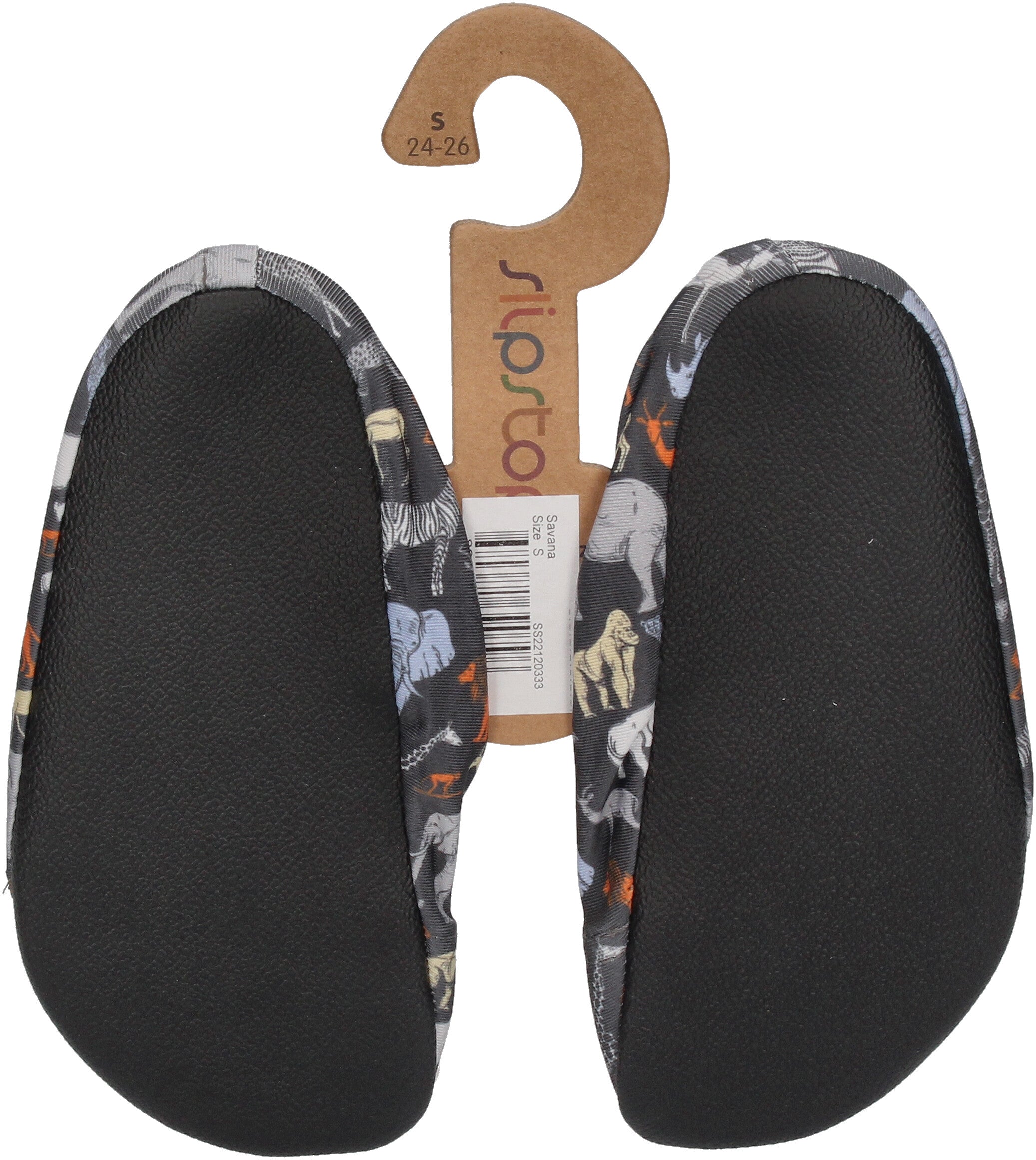 SLIPSTOP Kinder Hausschuhe Badeschuhe SAVANA Tiere bunt-1
