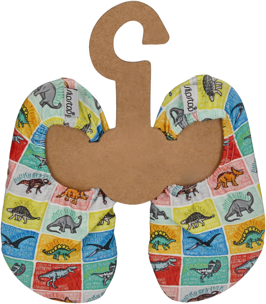 SLIPSTOP Kinder Hausschuhe Badeschuhe SPINOPS Dinos bunt-0