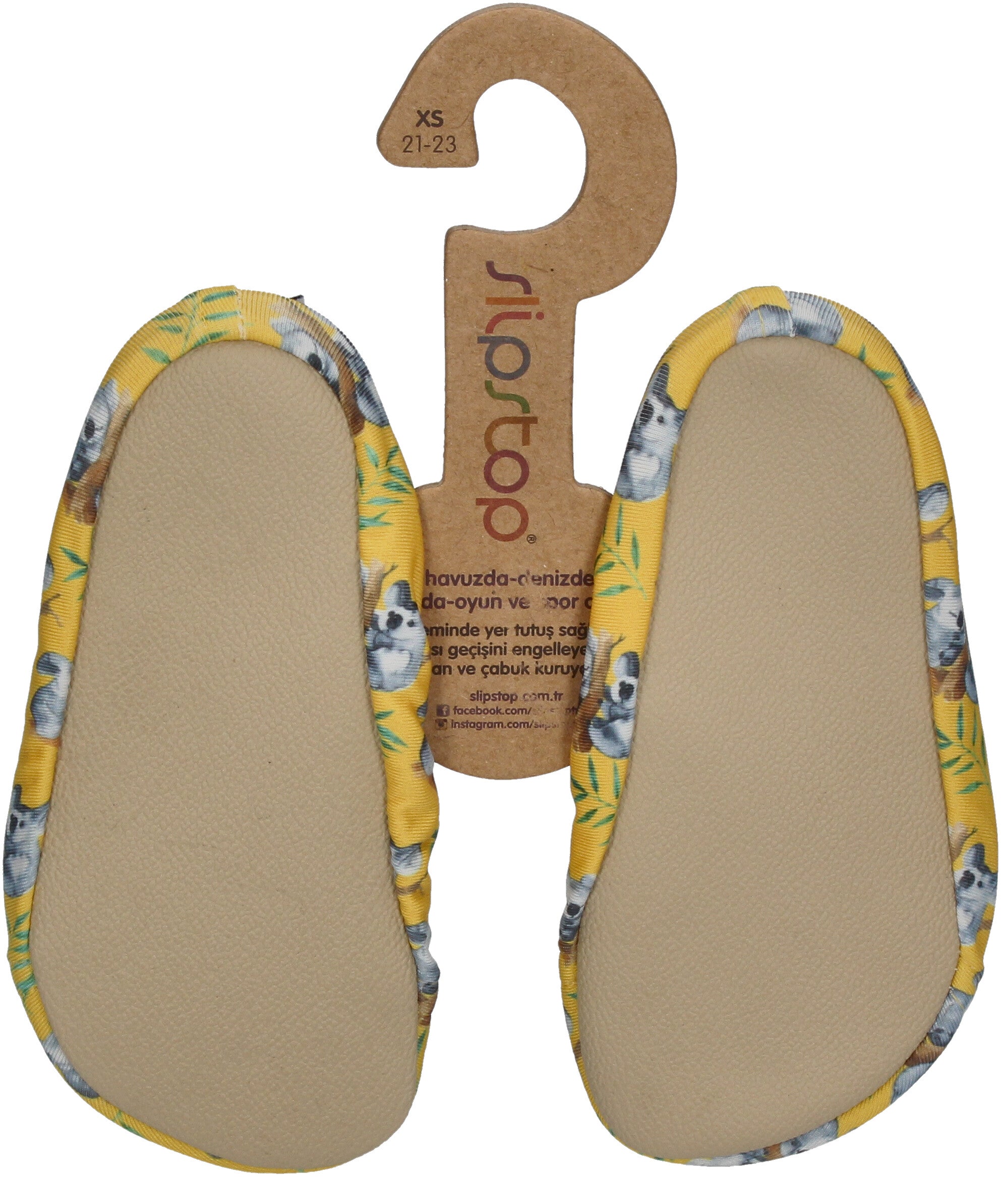 SLIPSTOP Kinder Hausschuhe Badeschuhe TWINS Koala gelb-1