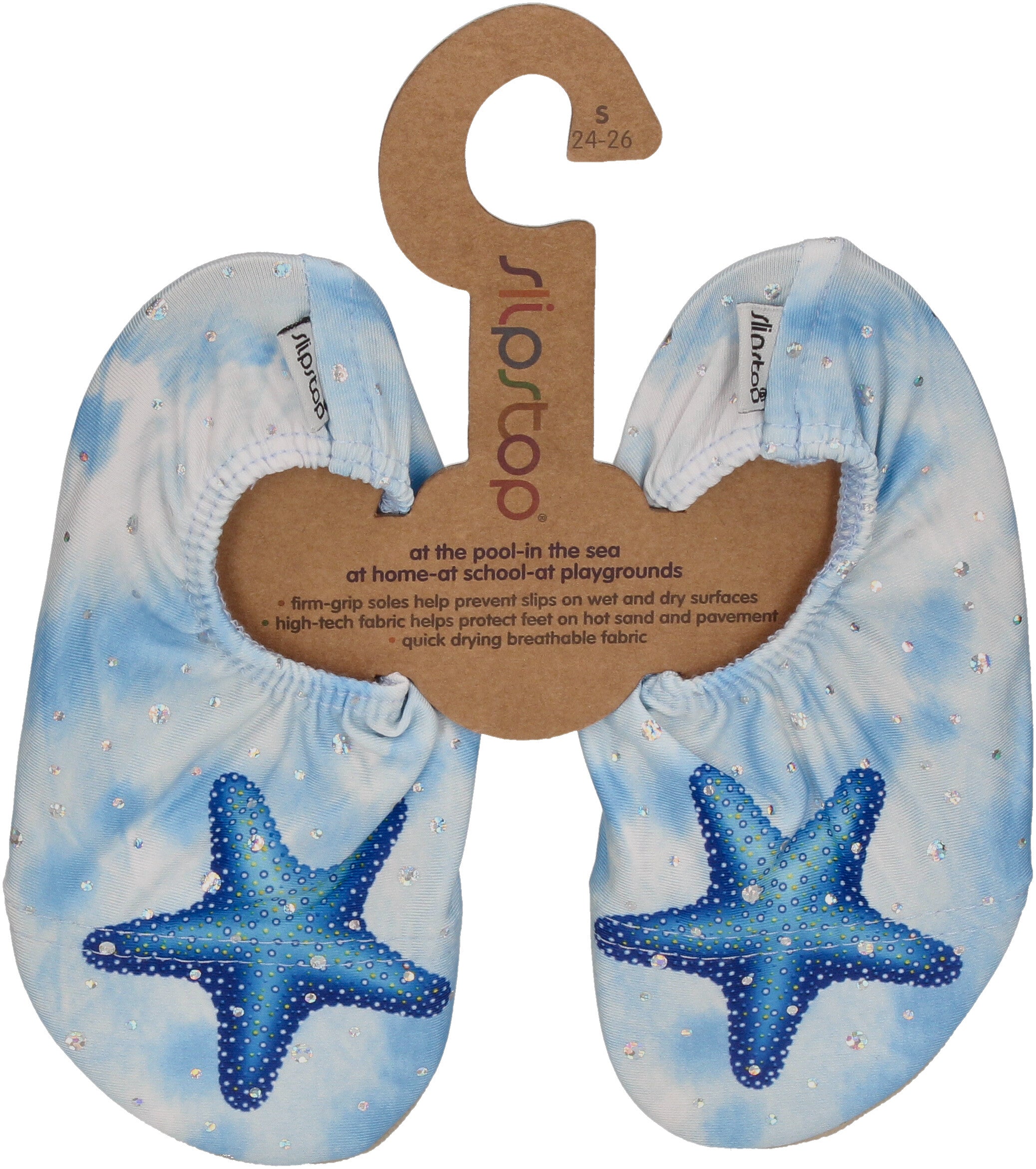 SLIPSTOP Kinder Hausschuhe Badeschuhe TYRA Seestern-0
