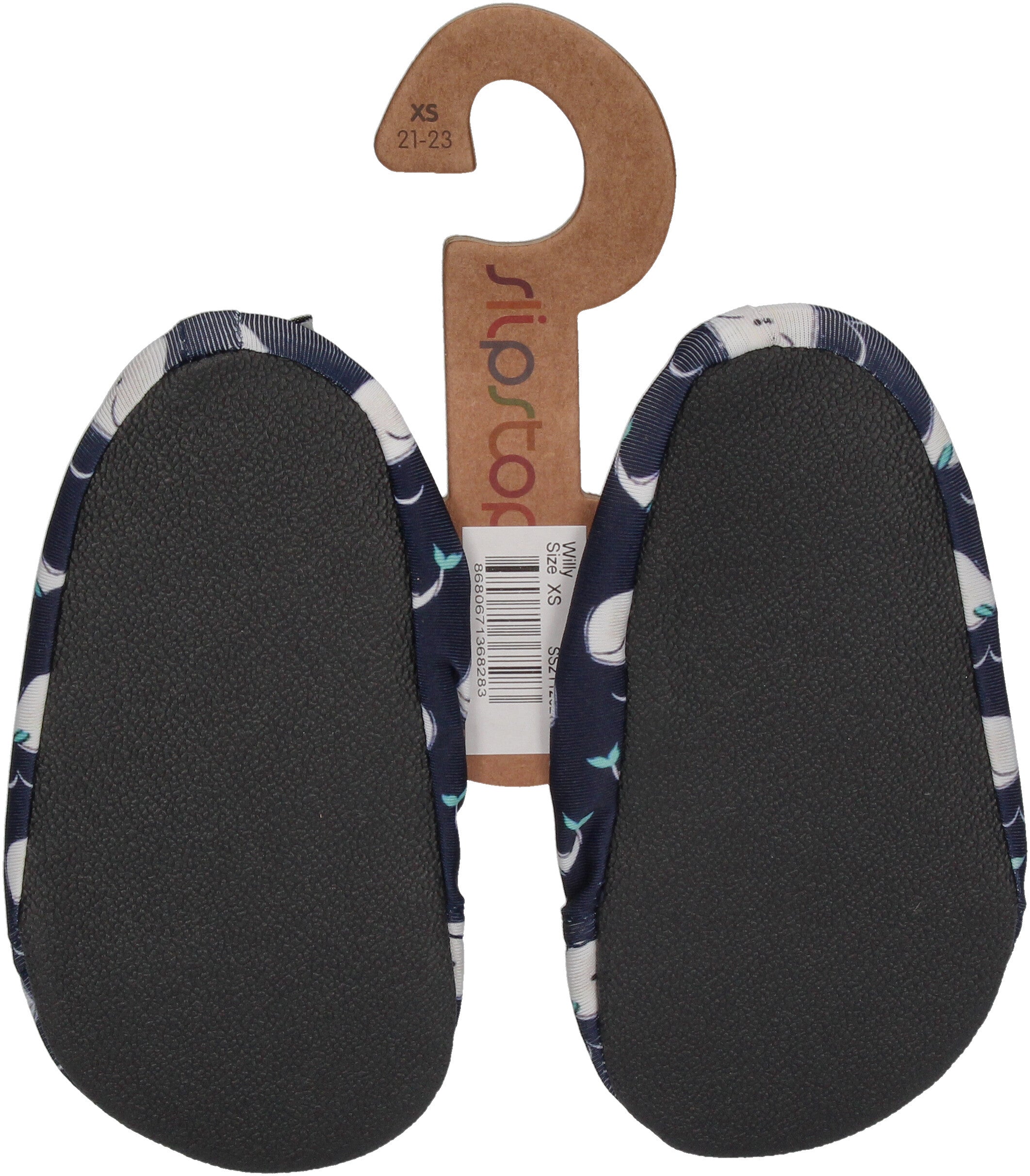 SLIPSTOP Kinder Hausschuhe Badeschuhe WILLY Wal blau-1