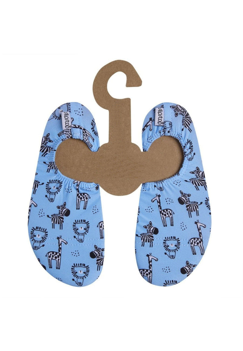 SLIPSTOP Kinder Hausschuhe Badeschuhe AFRICA Tiere blue