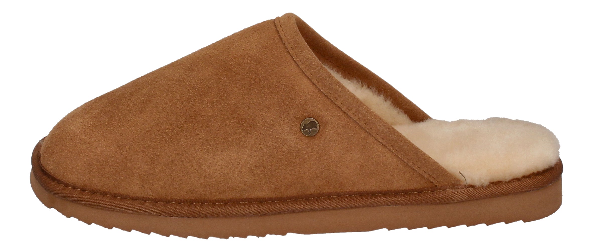 WARMBAT Lammfell Hausschuhe - CLASSIC SUEDE - cognac-1