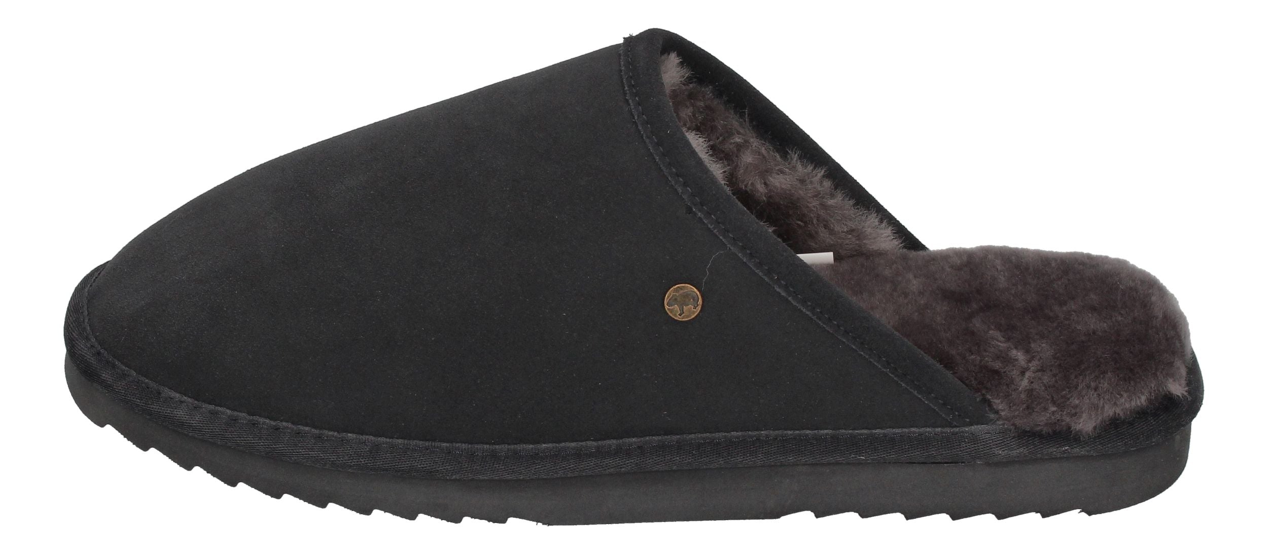 WARMBAT Lammfell Hausschuhe CLASSIC SUEDE charcoal