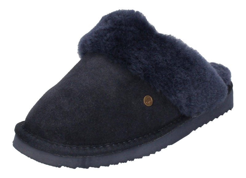 WARMBAT Damenschuhe Hausschuhe FLURRY SUEDE - dark navy-0